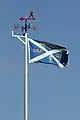 A defaced Saltire belonging to the Bass Rock golf club, North Berwick.