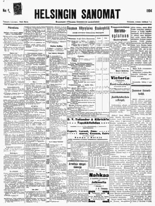 Image 23Front page of the Helsingin Sanomat (Helsinki Times) on July 7, 1904 (from Newspaper)