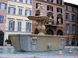 One of the two fountains in Piazza Farnese