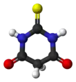 Ball-and-stick model of thiobarbituric acid