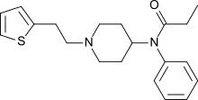 Chemical structure of thiofentanyl.