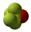 Space-filling model of thionyl tetrafluoride