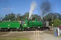 A museum locomotivehauling a tourist train, 2007