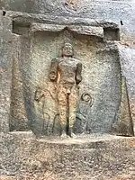 Bhairava with his dog, some iconography reminds of a Tirthankara