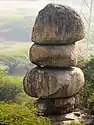 The five tiled rocks stand perfectly balanced at Ghar-e-Mubarak in Hyderabad