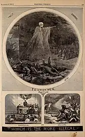 "Timely warning to Union men – The New Orleans Convention or Massacre - Which is more illegal?" (Harper's Weekly, September 8, 1866)