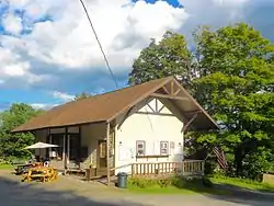 Ice cream store in the old railroad station