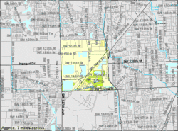 U.S. Census Bureau map showing CDP boundaries