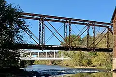 Abandoned railroad bridge, Through Pratt Truss