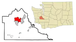 Location within Thurston County in Washington