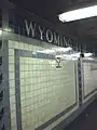 Tiles on wall of Wyoming SEPTA station, August 2010