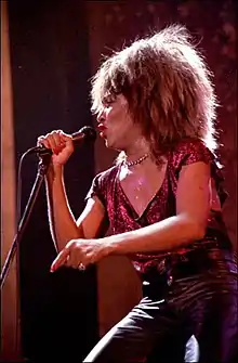 Tina Turner performing in 1985