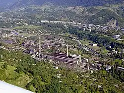 Aerial view of the town