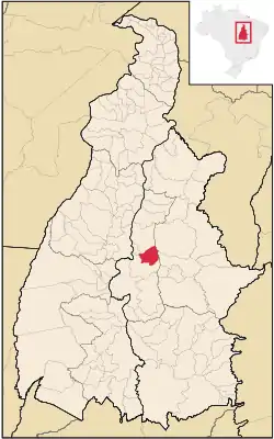 Location in Tocantins  state