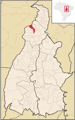 Location in Tocantins  state