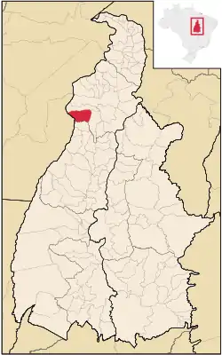 Location in Tocantins  state