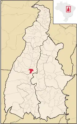 Location in Tocantins  state