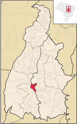 Location in Tocantins  state