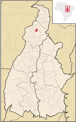 Location in Tocantins  state