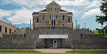 The 1883 courthouse and 1938 WPA entry