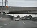 Gaikan passing under Tōhoku Shinkansen