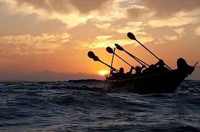 Tomol crossing Channel Islands in 2012