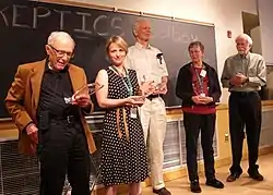 Each of the faculty of 2012's Skeptic's Toolbox are presented by long-time attendees Carol and Ben Baumgartner, with an Honorary In The Trenches Award. Ray Hyman, Lindsay Beyerstein, James Alcock, Harriet Hall and Loren Pankratz