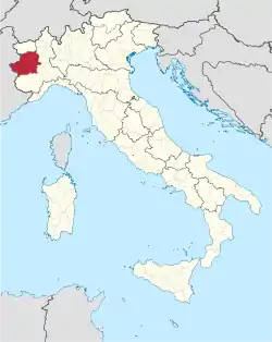 Location of the Metropolitan City of Turin