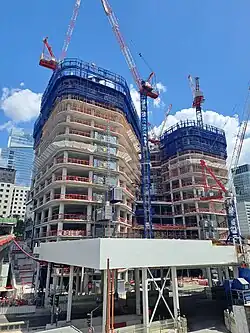 Skyscraper construction site in January 2023