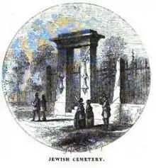 Touro Cemetery, pictured in ca. 1850