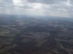 Countryside in central Perry Township, with Fayetteville in the middle