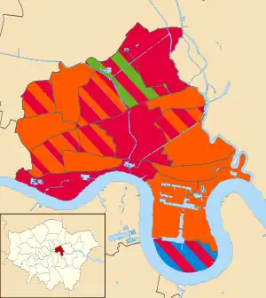 Tower Hamlets 2022 results map