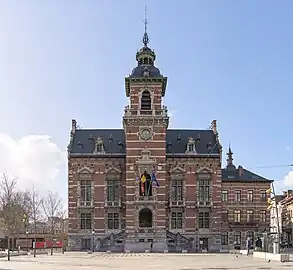 Anderlecht's Municipal Hall seen from the Place du Conseil/Raadsplein