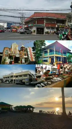 (From top, left to right): Downtown Crossing and Antonia Building, Holy Cross Parish Church, 1869 Old Tribunal Hall, Noveleta Municipal Hall, Public Market, Long Beach Resort.