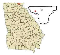 Location in Towns County and the state of Georgia