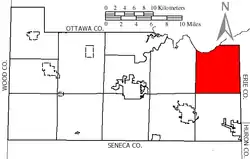 Location of Townsend Township, Sandusky County, Ohio