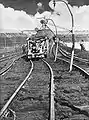 Special wagon used for moving track in the mine