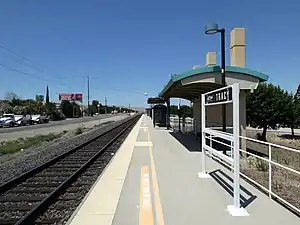 The platform at Tracy station