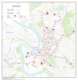 Düsseldorf tramway network.