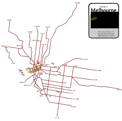 Melbourne tramway network, May 2017