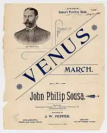 Music sheet of march "Transit of Venus"