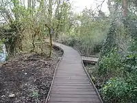 The boardwalk in the Trap Grounds.