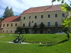 Trebnik Mansion's main building with balcony