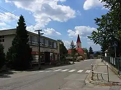 Main road through the village of Trenčianska Turná, August 2009.