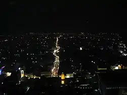 Trichy at night, as viewed from the Uchchi Pillayar Temple, Rockfort