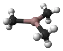 Ball-and-stick model of trimethylgallium