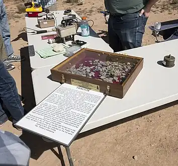 Trinitite display table, 2018