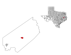 Location of Groveton in Trinity County