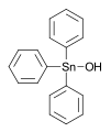 Triphenyltin hydroxide, an off-white powder, used as a fungicide