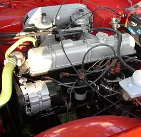 The 2.5-l inline 6 engine of a carbureted TR6